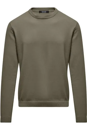 Bomboogie Strik, Herre, Grøn, L, Bomuld, Bomuld rund hals sweater