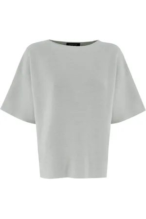 Fabiana Filippi Strik, Dame, Grøn, S, Bomuld, Elegant Strik Bådhals Sweater