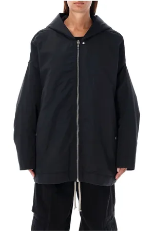 Rick Owens Jakke, Dame, Sort, M, Bomuld, Hooded Peter Outerwear