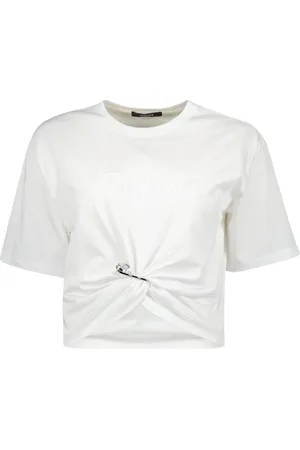 VERSACE Top, Dame, Hvid, 2XS, Bomuld, Court Safety Pin T-shirt