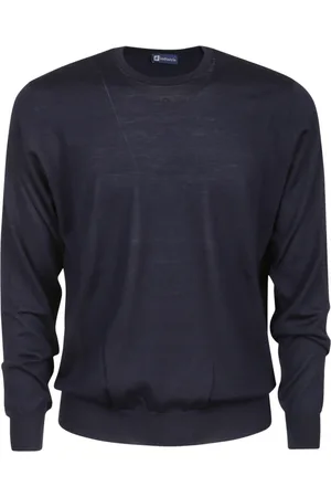 hindustrie Strik, Herre, Blå, S, Uld, Blå Merino Uld Crewneck Sweater