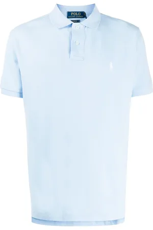 Ralph Lauren Top, Herre, Blå, L, Bomuld, Blå Broderet Logo Polo Skjorte