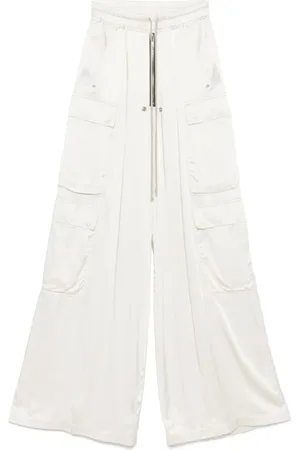 Rick Owens Bukser, Dame, Hvid, S, Uld, Cargo Wide Leg Bukser