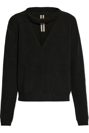 Rick Owens Strik, Dame, Sort, S, Uld, Eclipse Sweater