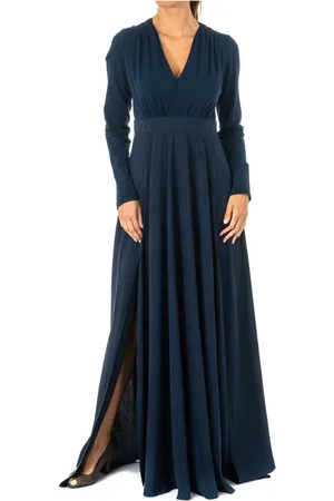 La Martina Kjole, Dame, Blå, S, Polyester, Langærmet marineblå kjole