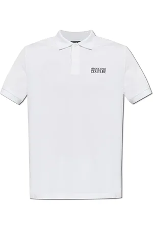VERSACE Top, Herre, Hvid, M, Bomuld, Polo med trykt logo