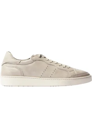 Scarosso Sko, Herre, Grå, 41 1/2 EU, Læder, Grå Læder Sneakers med Gummisål