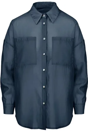 Bomboogie Bluser & Skjorter, Dame, Blå, S, Lyocell Voile Overshirt
