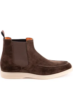 santoni Sko, Herre, Brun, 41 1/2 EU, Suede, Suede Chelsea Støvler