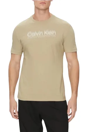 Calvin Klein Top, Herre, , L, Bomuld, Dobbelt Logo Rund Hals T-Shirt
