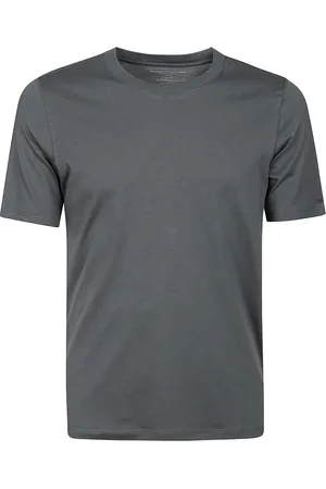 Majestic Top, Herre, Grå, XL, Bomuld, Grå halværmet T-shirt i lyocell