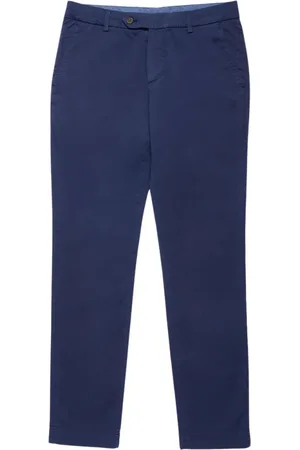 Brooks Brothers Bukser, Herre, Blå, W33, Bomuld, Stretch Cotton Chinos