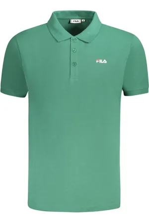 Fila Top, Herre, Grøn, M, Bomuld, Grøn Polo Skjorte med Broderi