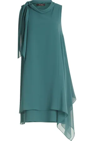 Vera Mont Kjole, Dame, Grøn, S, Polyester, Asymmetrisk ærmeløs cocktailkjole