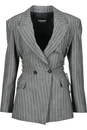 Dondup Jakke, Dame, Grå, S, Bomuld, Struktureret Blazer Jakke