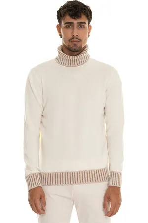 Gran Sasso Strik, Herre, Hvid, S, Uld, Mélange Turtleneck Pullover