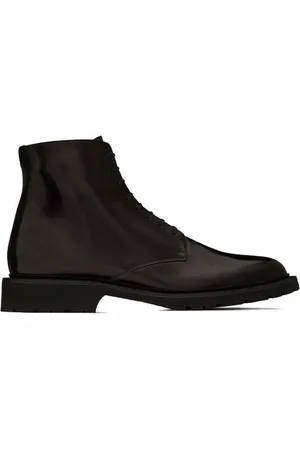Saint Laurent Sko, Herre, Sort, 47 EU, Læder, Snørestøvler