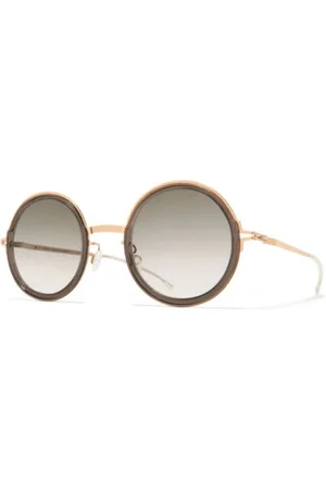 MYKITA Tilbehør, unisex, Gul, ONE SIZE, Klassiske Runde Solbriller Monroe Model