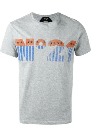 Nº21 Top, Herre, Grå, M, Bomuld, Grå Bomuld T-Shirt