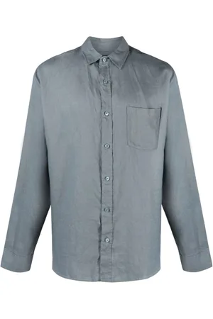Vince Skjorte, Herre, Grå, 2XL, Casual Linen Langærmet Skjorte Grå