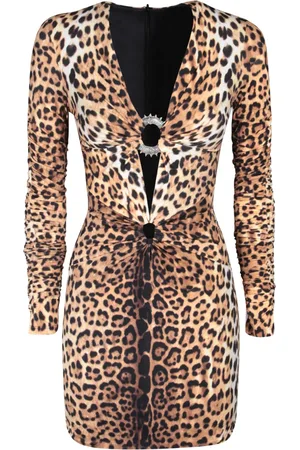 Roberto Cavalli Kjole, Dame, Flerfarvet, M, Uld, Kort Sommerkjole