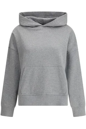 Pinko Sweathshirts & Hoodies, Dame, Grå, XS, Bomuld, Behagelig hættetrøje med kængurulomme