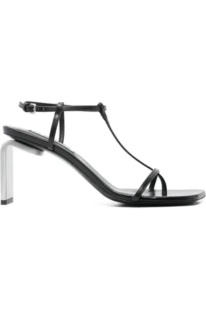 Jil Sander Sko, Dame, Sort, 37 EU, Læder, Sort Læder Sandal Produceret i Italien