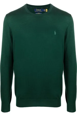 Ralph Lauren Strik, Herre, Grøn, 2XL, Uld, Pullover Sweater i LS-stil