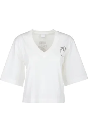Pinko Top, Dame, Hvid, XS, Grafisk T-shirt