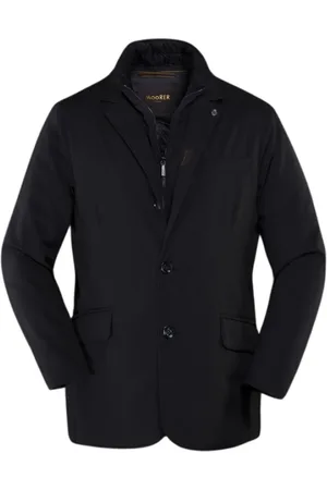 MOORER Jakke, Herre, Sort, 5XL, Uld, Allsidig Vandtæt Jakke med Aftagelig Overdel