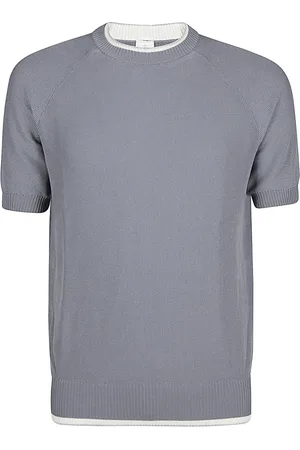 ELEVENTY Strik, Herre, Blå, 2XL, Bomuld, Bomuld Crew Neck T-shirt