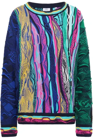 Carlo Colucci Strik, Dame, Flerfarvet, XL, Uld, Hyggelig Oversized Striktrøje