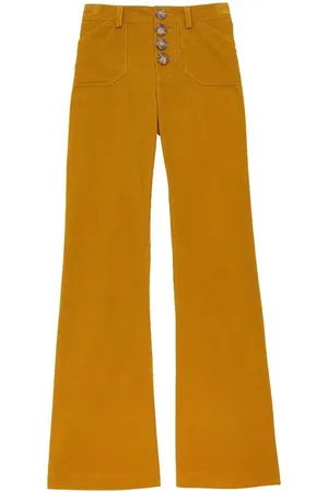 Inès de la Fressange Bukser, Dame, Gul, M, Bomuld, Flare Cut Okker Bukser