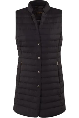 MOORER Jakke, Dame, Sort, XS, Uld, Quiltet gåsedun lang vest