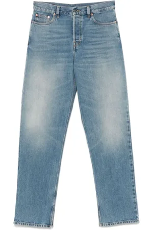 Gucci Jeans, Dame, Blå, W25, Klar Blå Jeans med Knappelukning