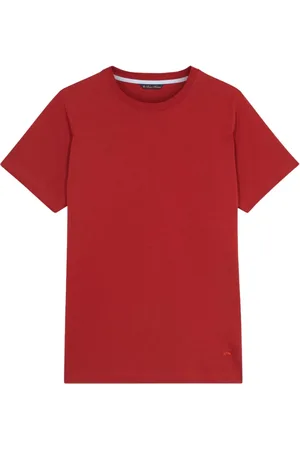 Brooks Brothers Top, Herre, Rød, S, Bomuld, Rød Bomulds T-shirt med Rund Hals