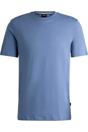 HUGO BOSS Top, Herre, Blå, L, Bomuld, Blå Bomuld Logo Print T-shirt Thompson