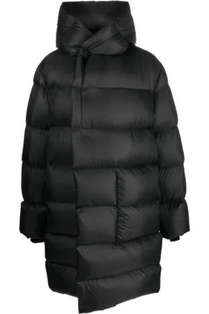 Rick Owens Frakke, Herre, Sort, XL, Uld, Dunjakke med fast hætte