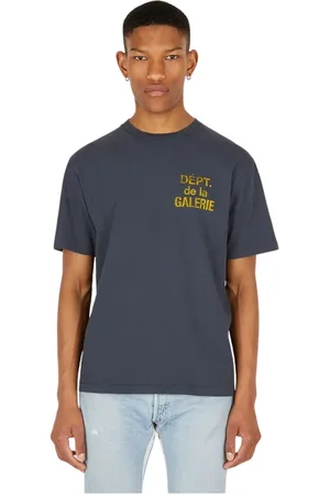 GALLERY DEPT. Top, Herre, Blå, S, Bomuld, Fransk Logo Print Bomuld T-Shirt