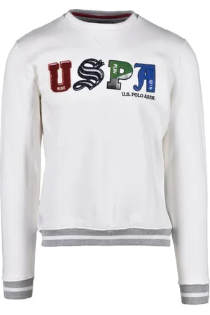 U.S. Polo Assn. Sweathshirts & Hoodies, Herre, Hvid, L, Bomuld, Bomuld-Polyester Bluse