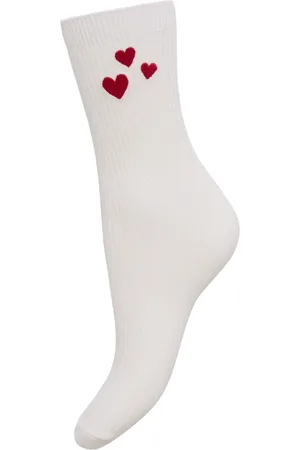 Saint Tropez Undertøj, Dame, Hvid, ONE SIZE, Bomuld, Broderede Sokker Ice