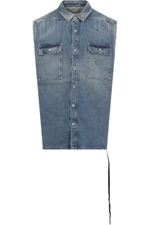 Rick Owens Jakke, Herre, Blå, S, Bomuld, Jumbo Vest