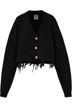 Vetements Strik, Dame, Sort, S, Uld, Uld Cardigan