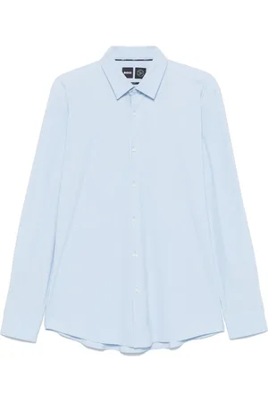 HUGO BOSS Skjorte, Herre, Blå, M, Slim Fit Polyamid Elastan Skjorte