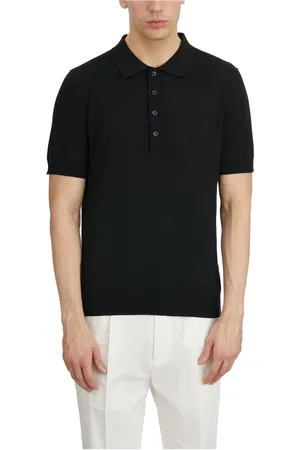 Paolo Pecora Top, Herre, Sort, M, Bomuld, Silke og bomuld polo skjorte