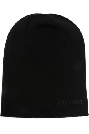 Saint Laurent Tilbehør, Dame, Sort, S, Cashmere, Sort Cashmere Strikket Beanie Hue