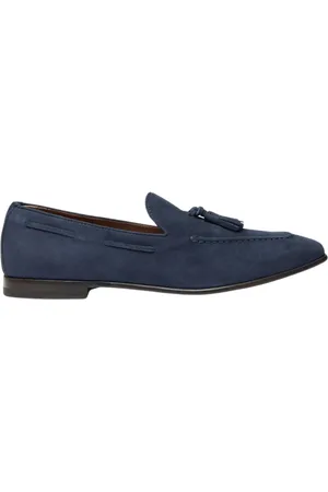 Scarosso Sko, Herre, Blå, 43 EU, Læder, Blå Ruskind Tassel Loafers