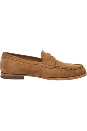 Scarosso Sko, Herre, Brun, 44 EU, Læder, Håndlavede Penny Loafers i Ruskind