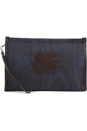 Etro Taske, Herre, Blå, ONE SIZE, Bomuld, Blå Clutch Taske Ss25