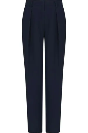 Armani Exchange Bukser, Dame, Blå, XS, Blå Højtaljede Plisserede Bukser